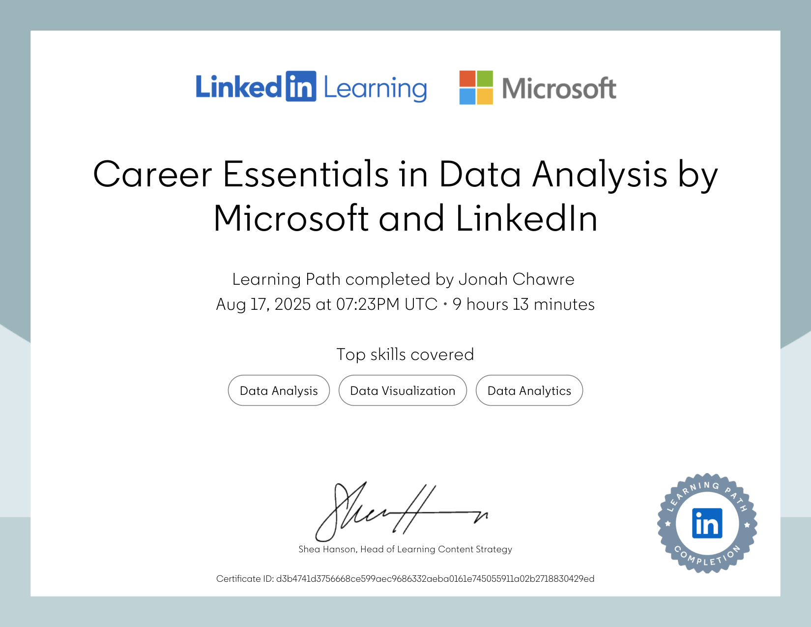 LinkedIn x Microsoft Career Essentials certificate